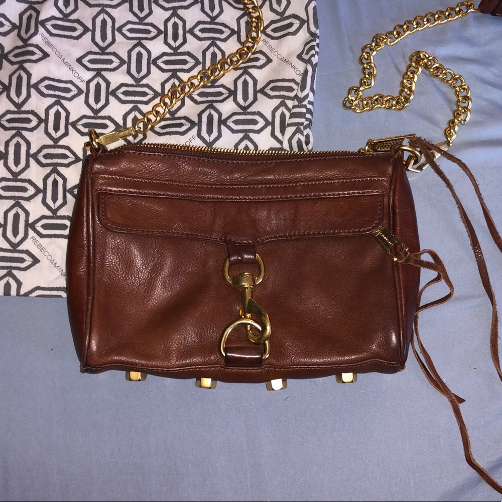 Rebecca minkoff mini Mac purse brown crossbody